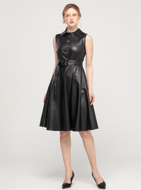 Leather Sleeveless Dress