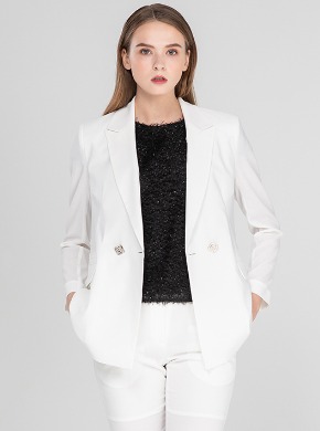 Summer Two-Button Jacket White