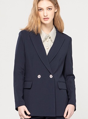 [Star★pick! ]Two-Button Jacket Navy